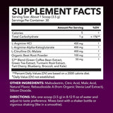 Verre d'eau avec poudre havasu-nutrition-l-arginine-poudre mélangée pré-entraînement.