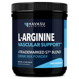 Poudre L-Arginine HAVASU NUTRITION sans arôme, prête à être mélangée dans une boisson.