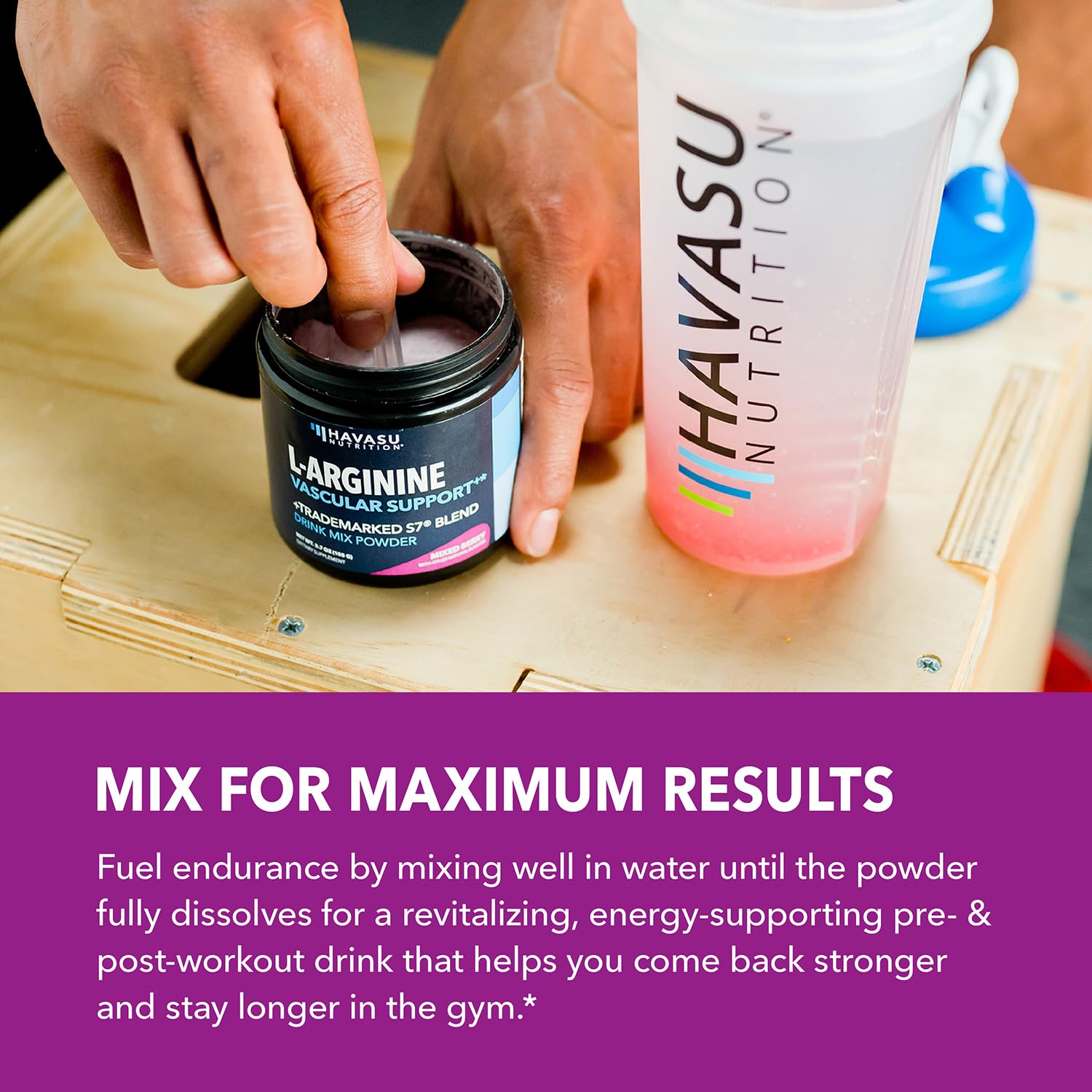 Smoothie préparé avec havasu-nutrition-l-arginine-poudre sans goût ajouté.