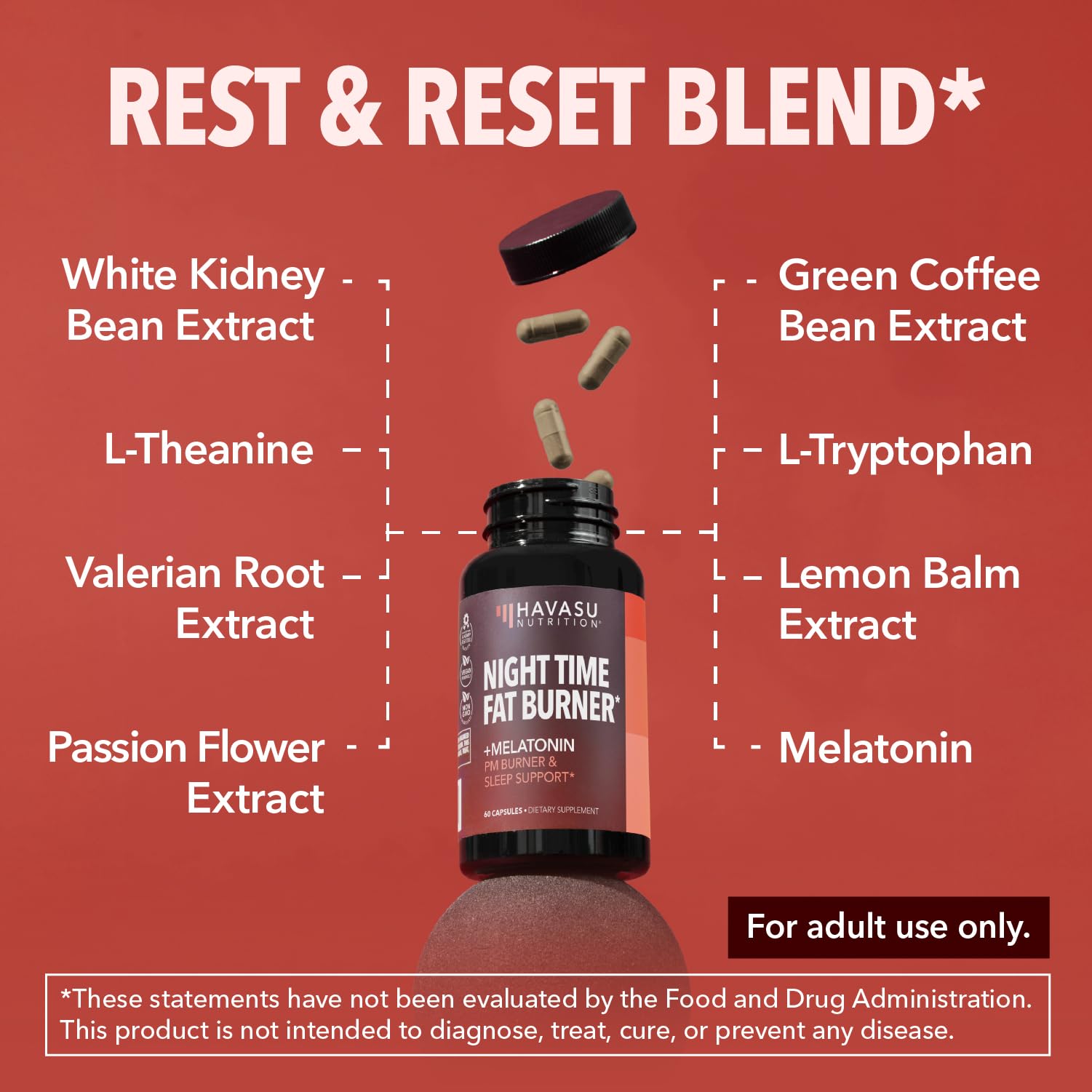 Mélatonine HAVASU NUTRITION pour un sommeil potentiel réparateur