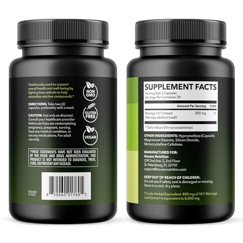 HAVASU NUTRITION Moringa, capsules quotidiennes – usage facile
