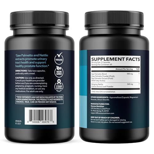 Nutrition riche en nutriments HAVASU NUTRITION Saw Palmetto et Ortie