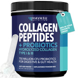 Collagène HAVASU Nutrition avec probiotiques dans un verre d'eau, soutien quotidien à la peau