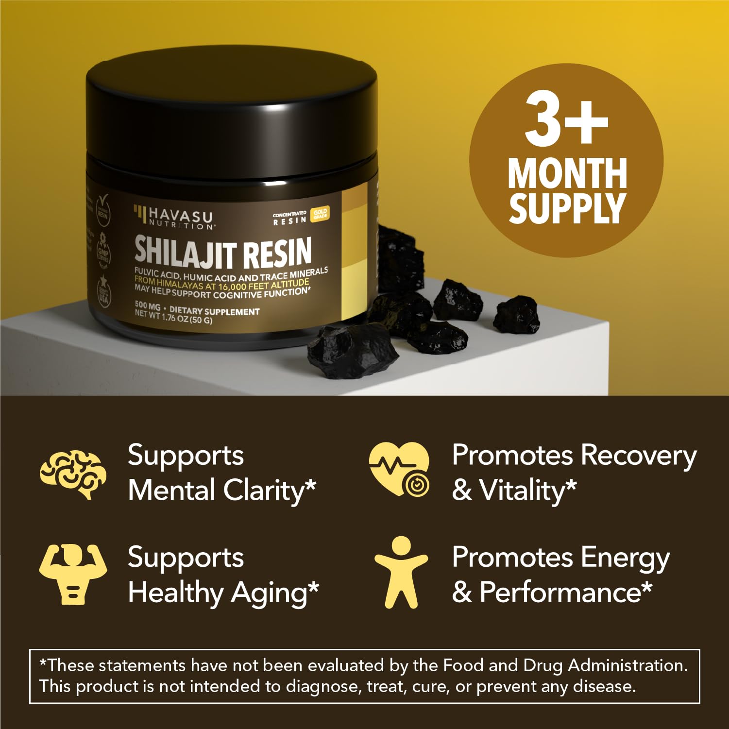 Dissolution facile du shilajit HAVASU NUTRITION dans une boisson chaude.