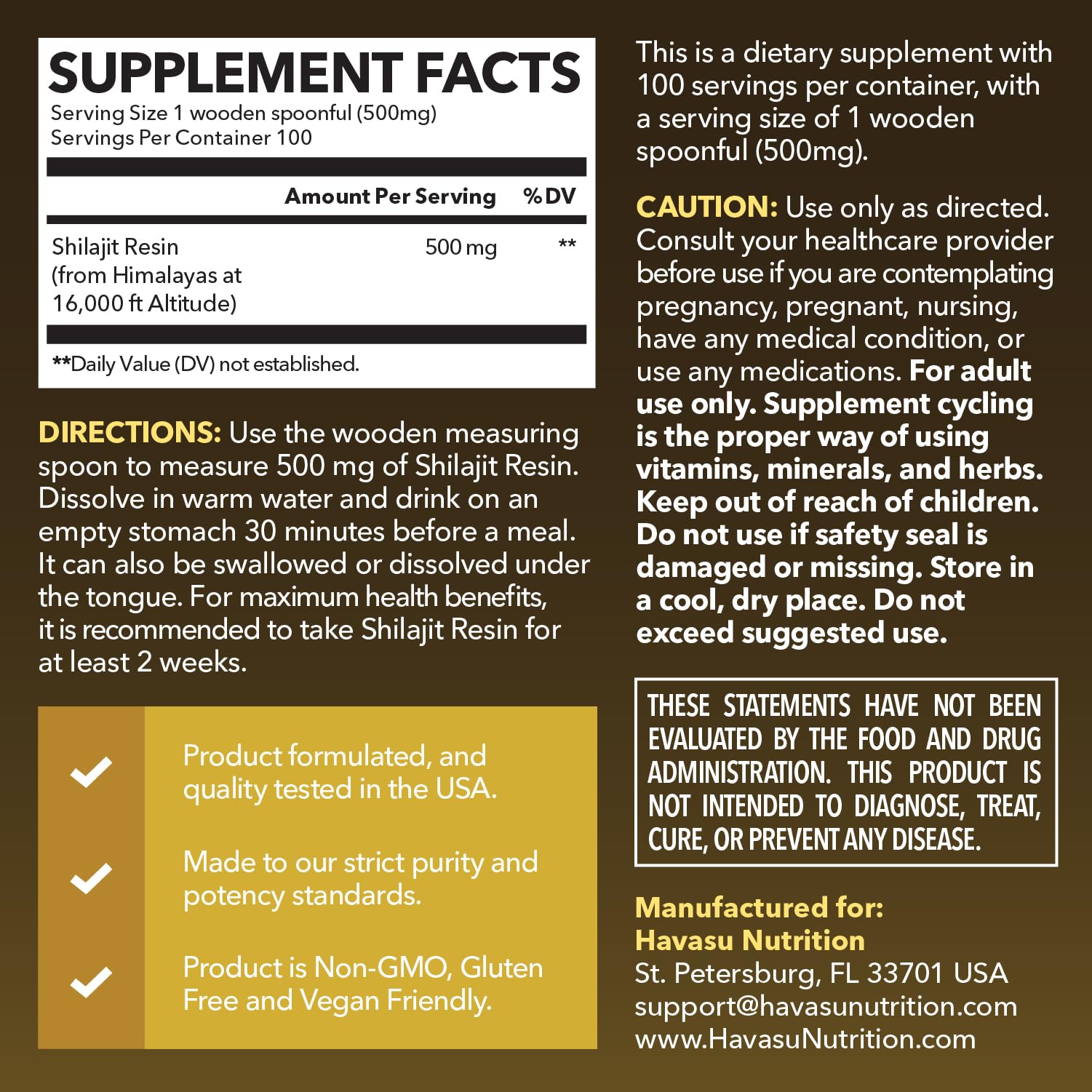 Cuillère en bois HAVASU NUTRITION pour doser précisément une dose.