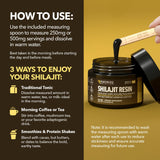 Rituel matinal HAVASU NUTRITION avec résine Shilajit.