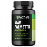 Havasu Nutrition Saw Palmetto - emballage, soutien potentiel à la fonction urinaire.