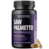 Bouteille HAVASU NUTRITION Saw Palmetto PM, soutien potentiel du sommeil et de la prostate.