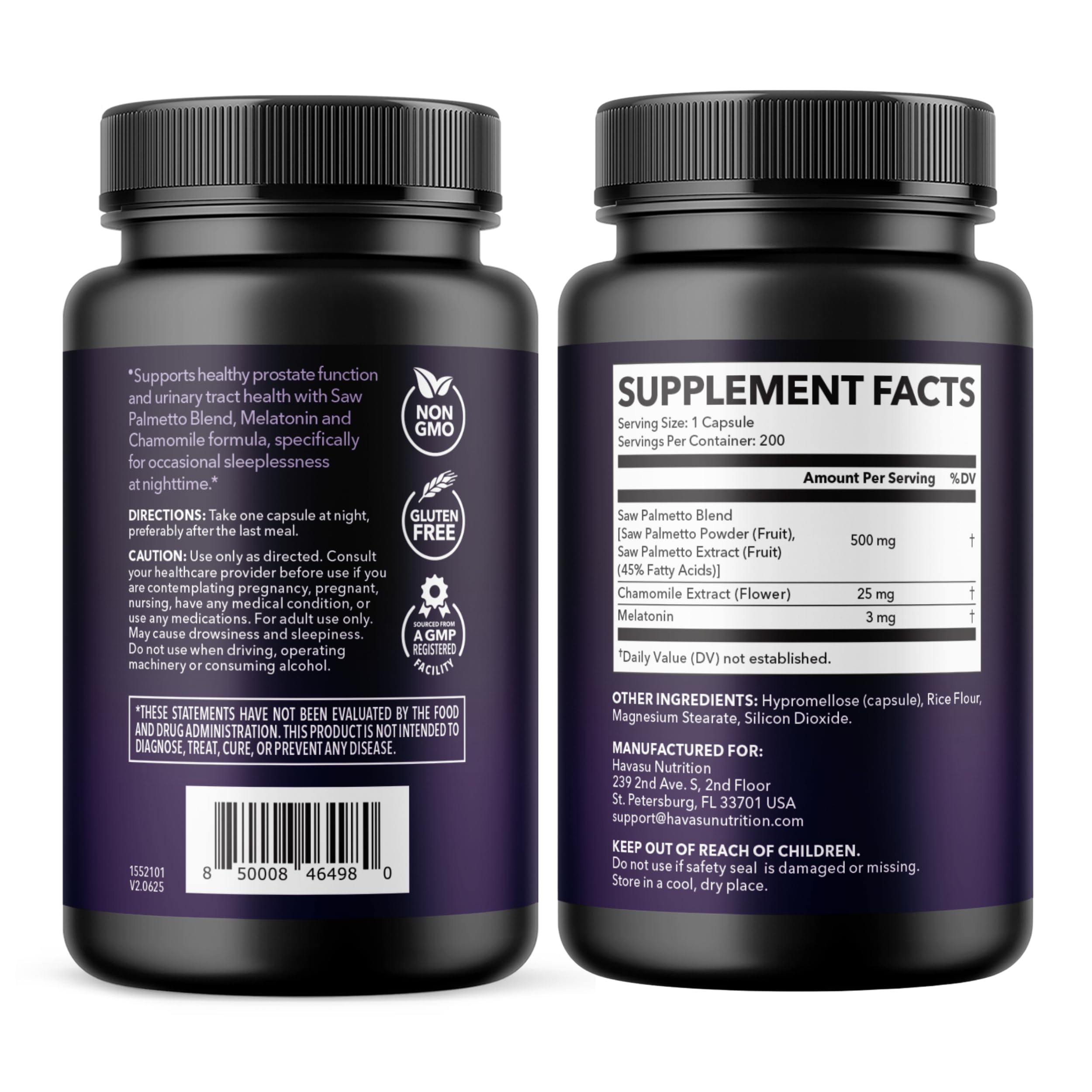 Conception vegan et non-GMO, 200 capsules HAVASU PM.