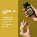 Capsules HAVASU NUTRITION en plan rapproché, aspect noir brillant.