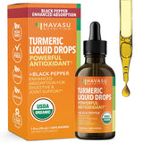Havasu Nutrition Turmeric liquide — bouteille avec compte-gouttes pour dosage facile.