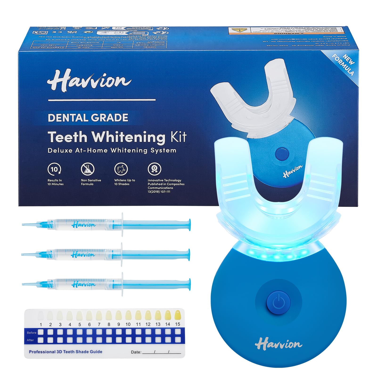 Havvion kit-blanchiment-dents-lumiere-led: sourire plus clair à domicile.