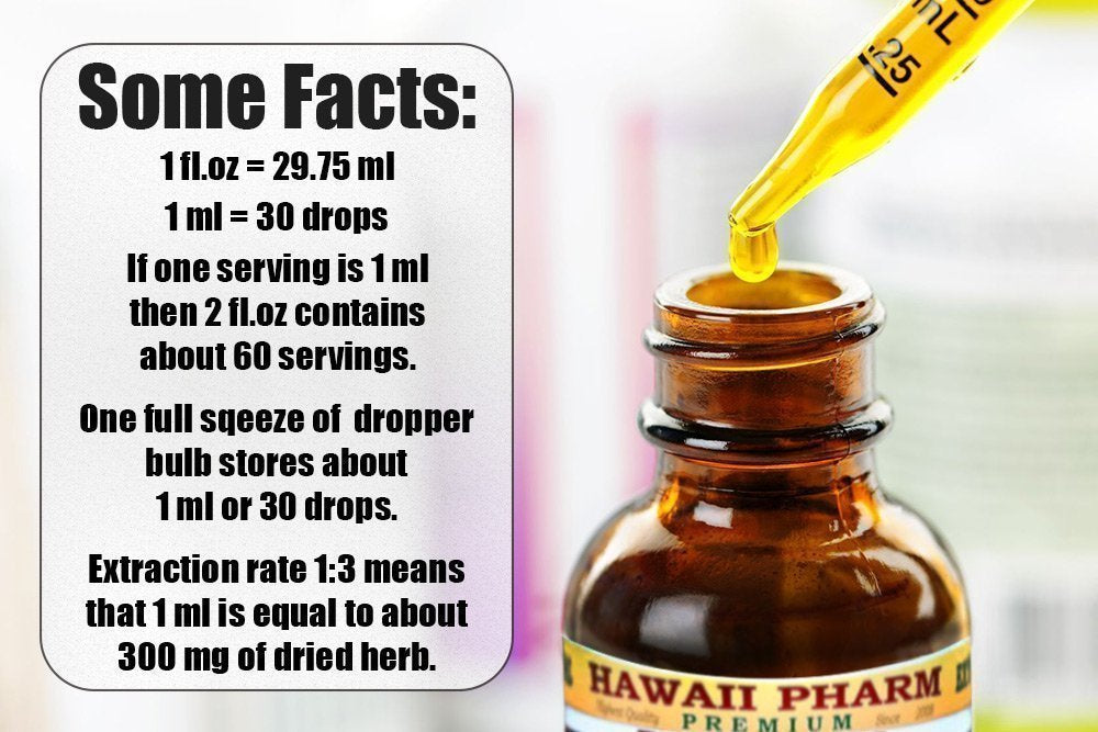 Hawaii Pharm Extrait Oregon Grape: etiquette claire facilitant l'identification et la traçabilité.