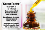 Hawaii Pharm Extrait Oregon Grape: etiquette claire facilitant l'identification et la traçabilité.