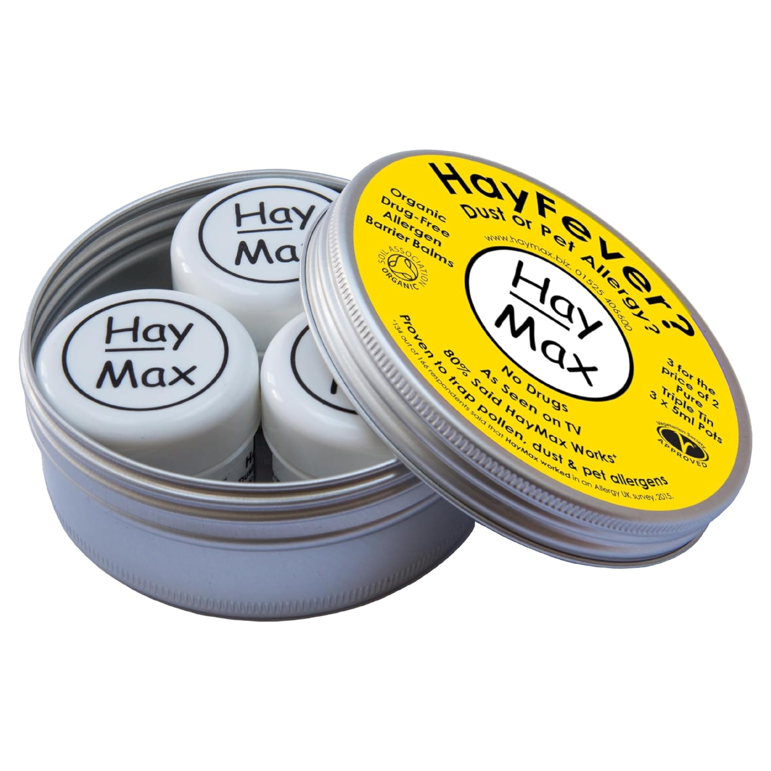 HayMax baume barrière nasale – pack 3 boîtes, pratique et facile à transporter