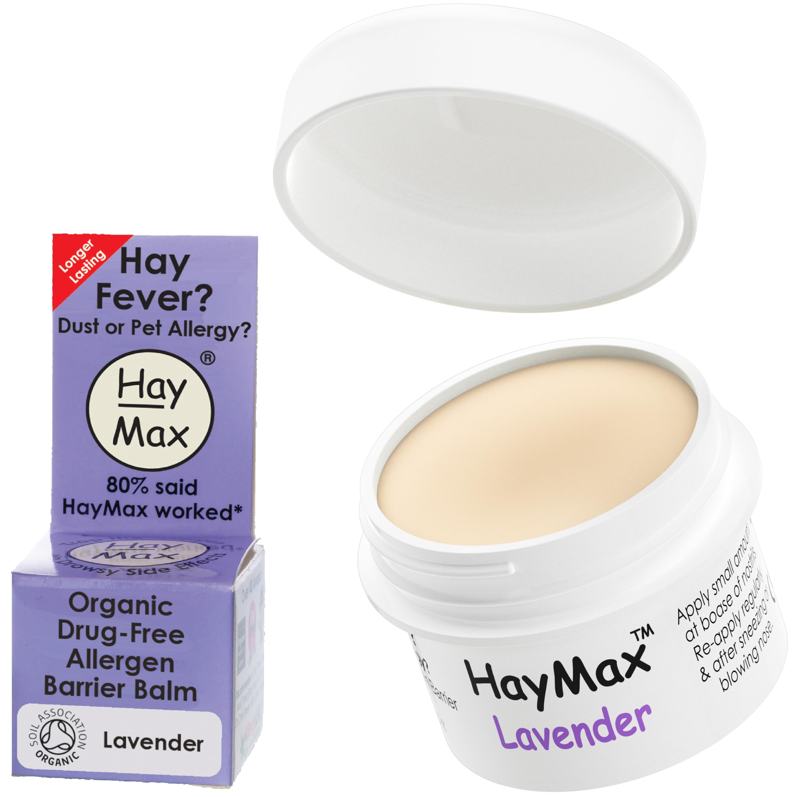 Pot HayMax Lavande Barrière Balm, pratique et discret pour une utilisation quotidienne.