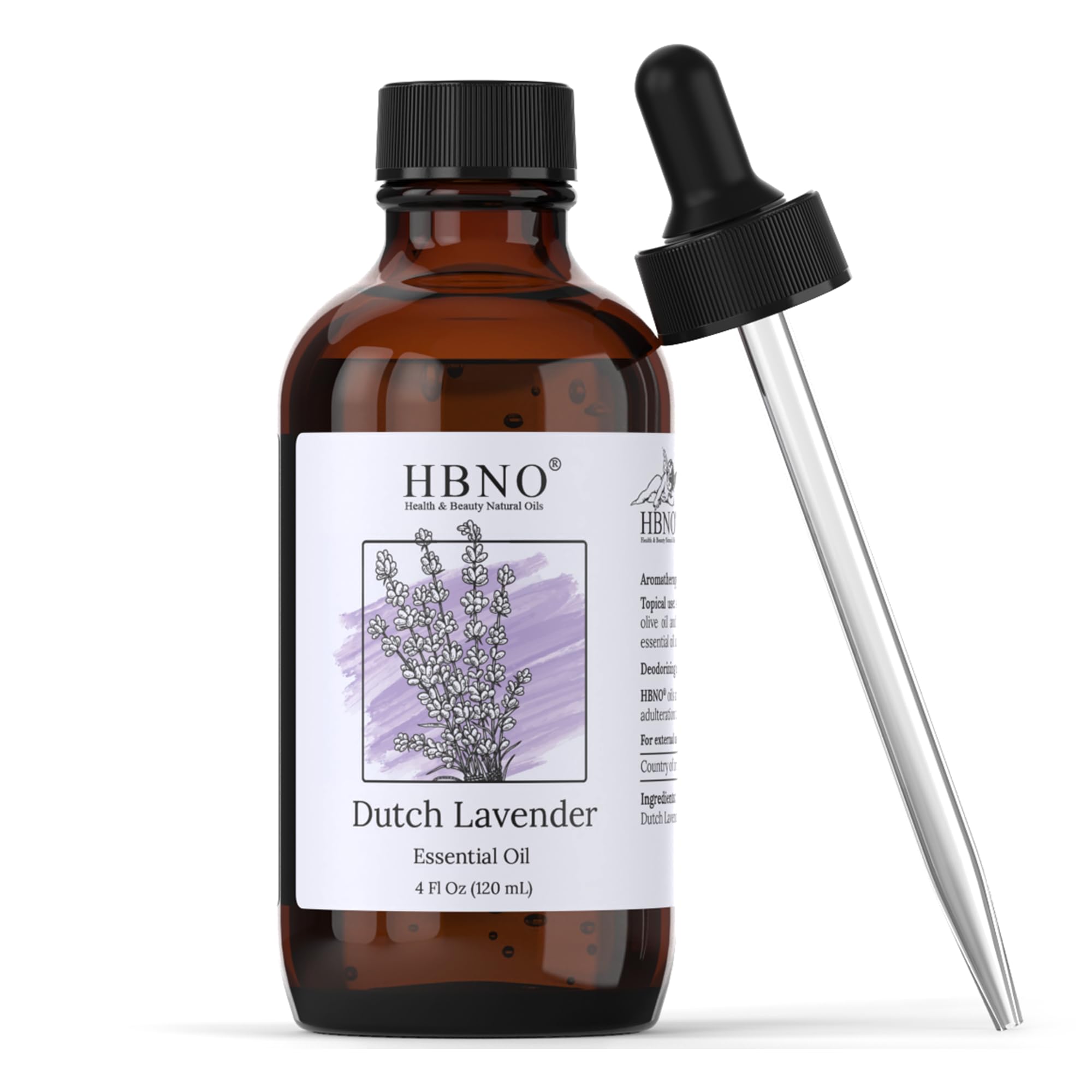 HBNO Lavande néerlandaise: flacon ambré pour diffusion agréable à domicile