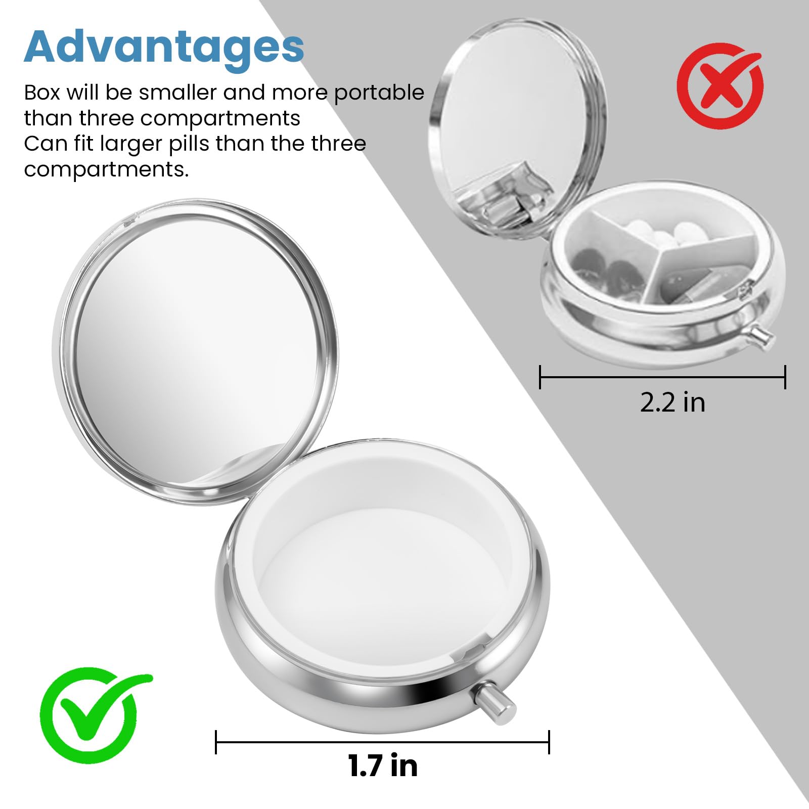 HCYPCV boite pilules mini-portable avec coque métal protège vos médicaments.