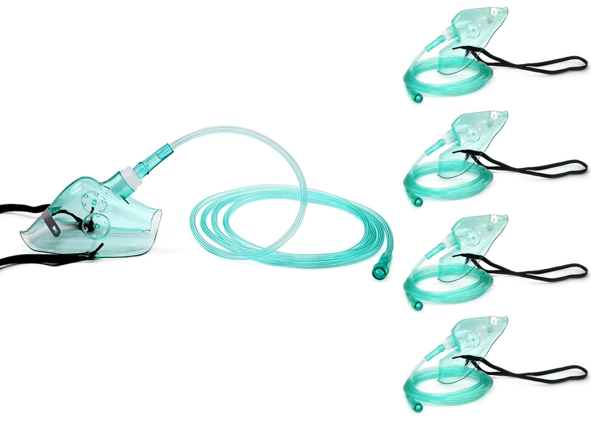 HD HOUDELL masque oxygène adulte avec tube de 2 m, mobilité et confort