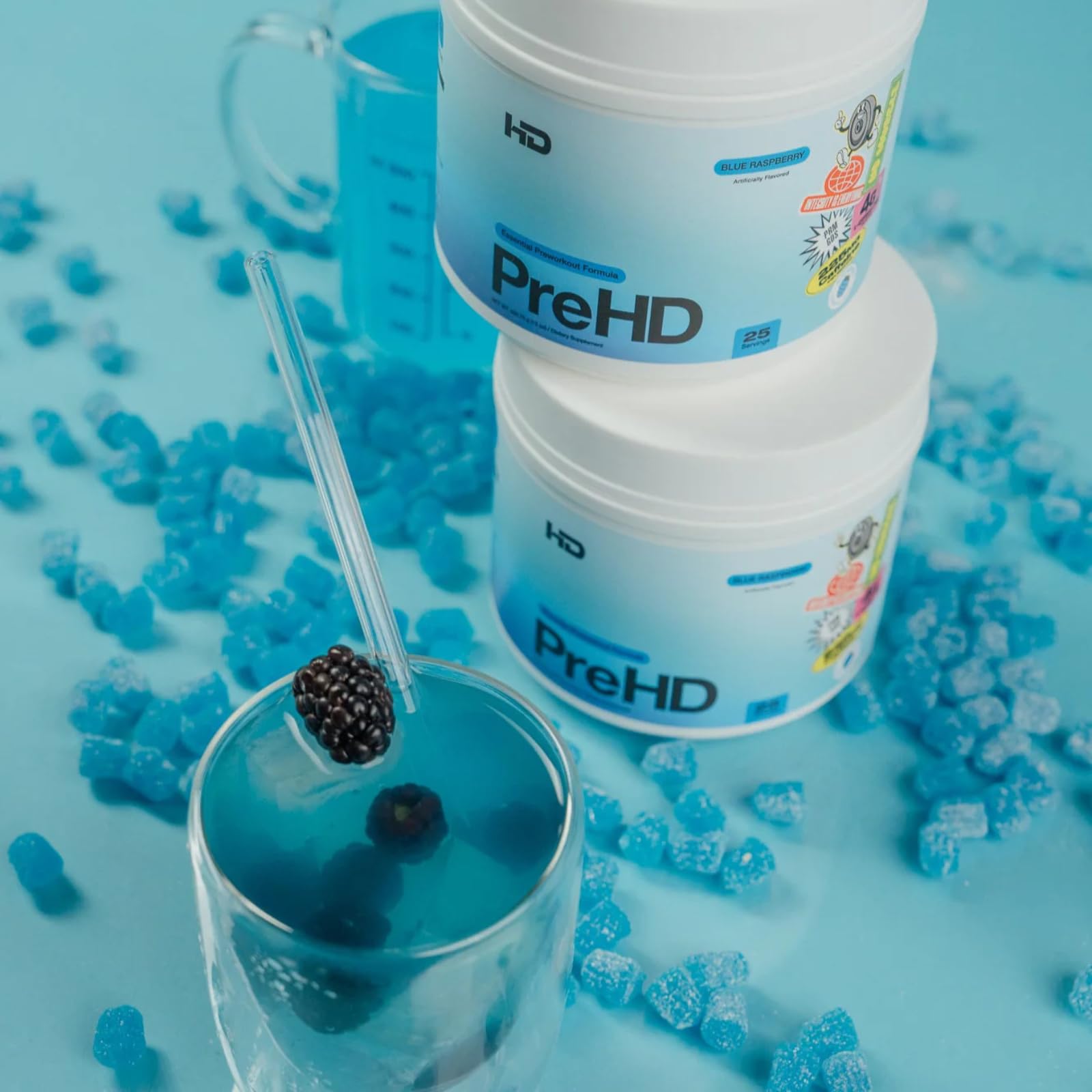 HD MUSCLE PreHD Essential – Arôme Framboise Bleue, expérience gustative agréable.