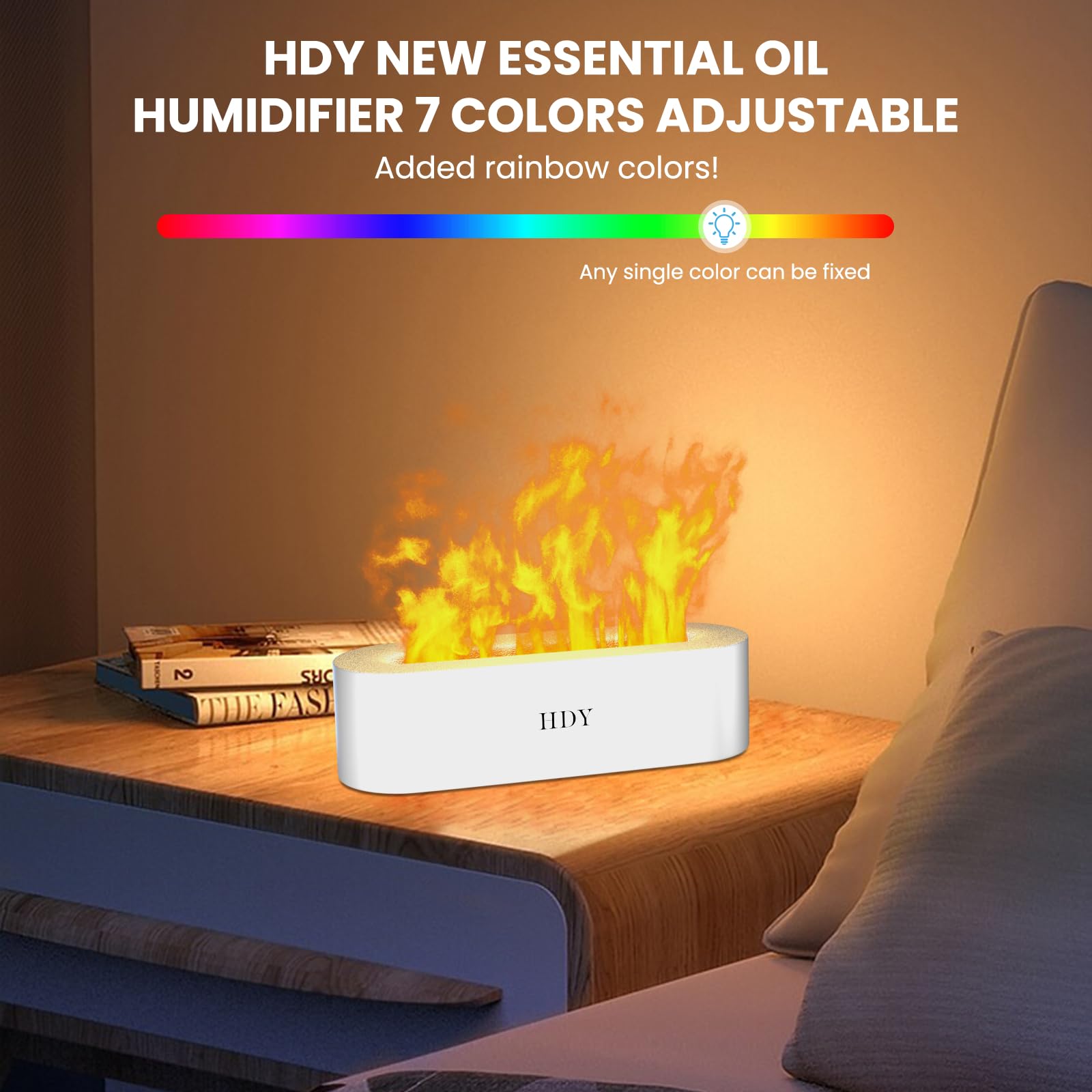 HDY diffuseur-humidificateur avec cheminée silencieuse pour nuits calmes