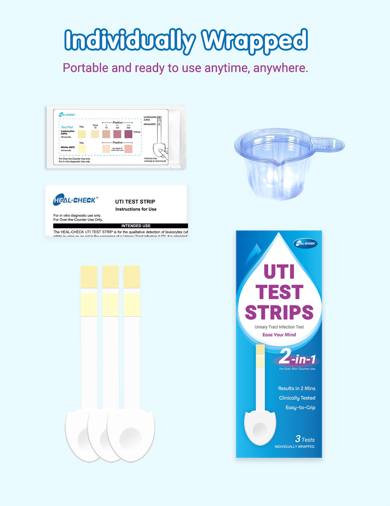 HEAL-CHECK: kit-uti-prete-a-l-emploi, test a domicile pratique.