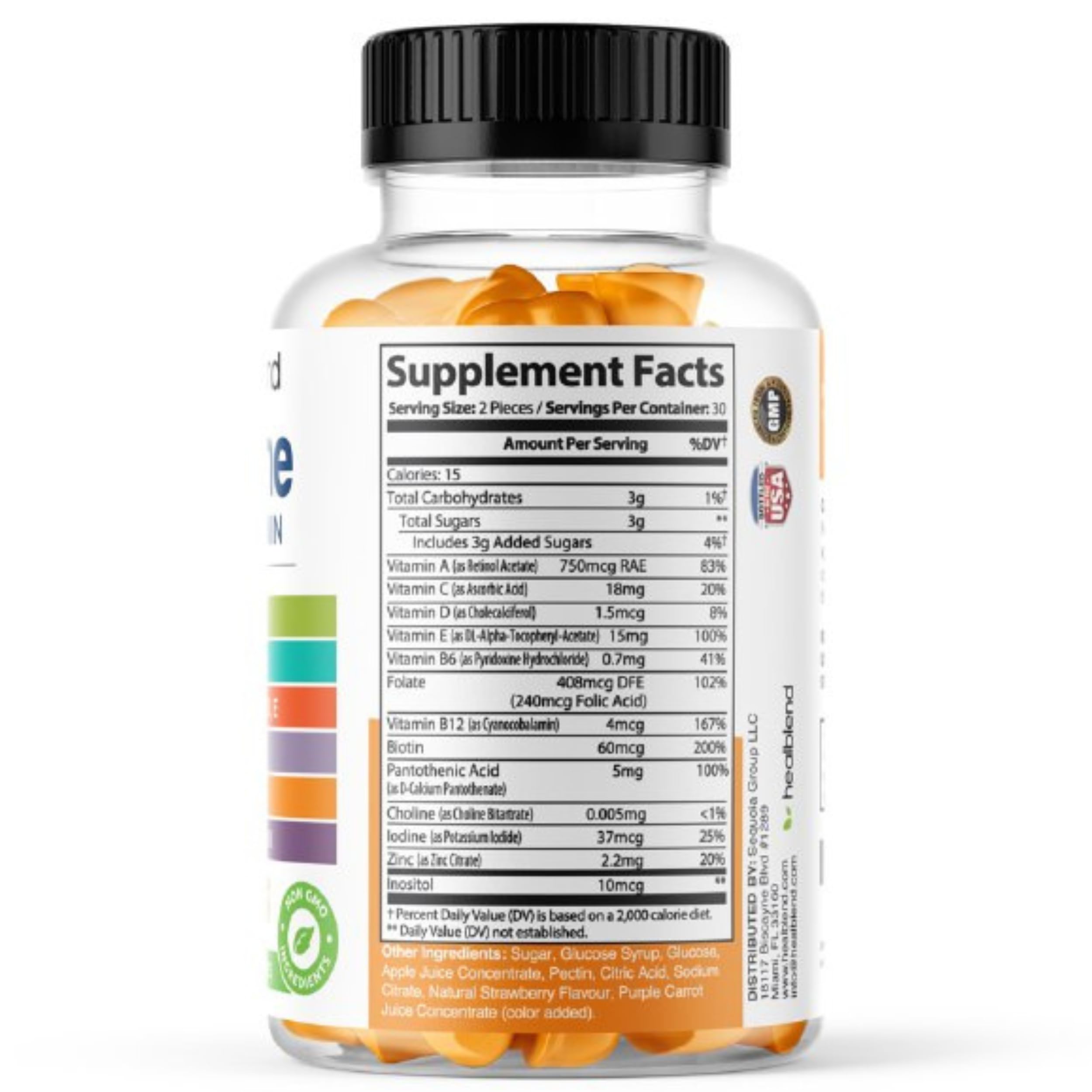healblend gommes multivitaminées pour adulte, énergie matinale grâce au duo B6 et B12.
