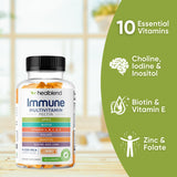 healblend gommes multivitaminées pour adulte, formule complète avec C, D3, B6, B12, fer et zinc.