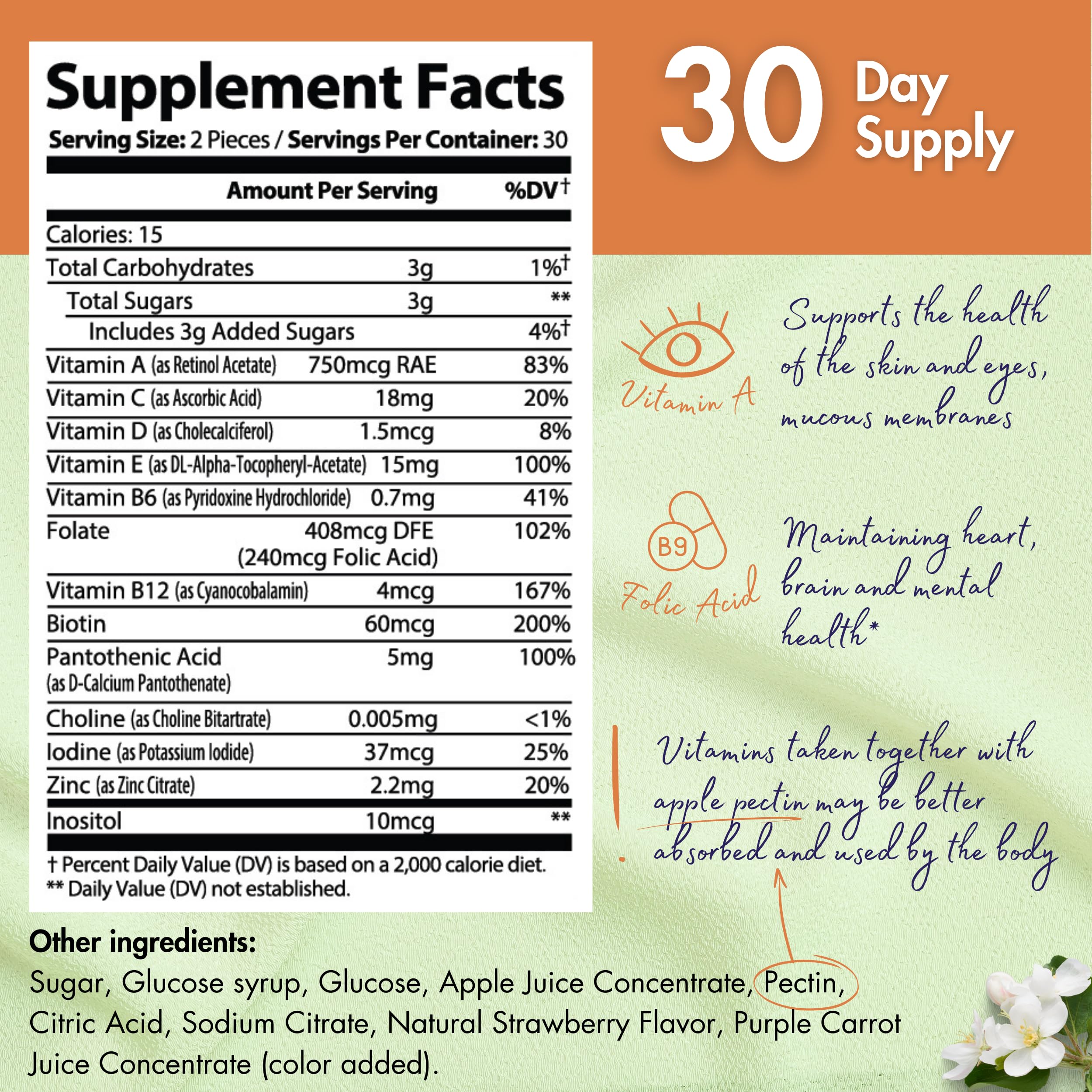 healblend gommes multivitaminées pour adulte, texture douce et facile à mâcher.