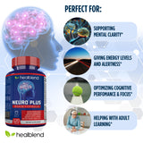 Healblend Neuro Plus : capsules naturelles, prise quotidienne pour la clarté.