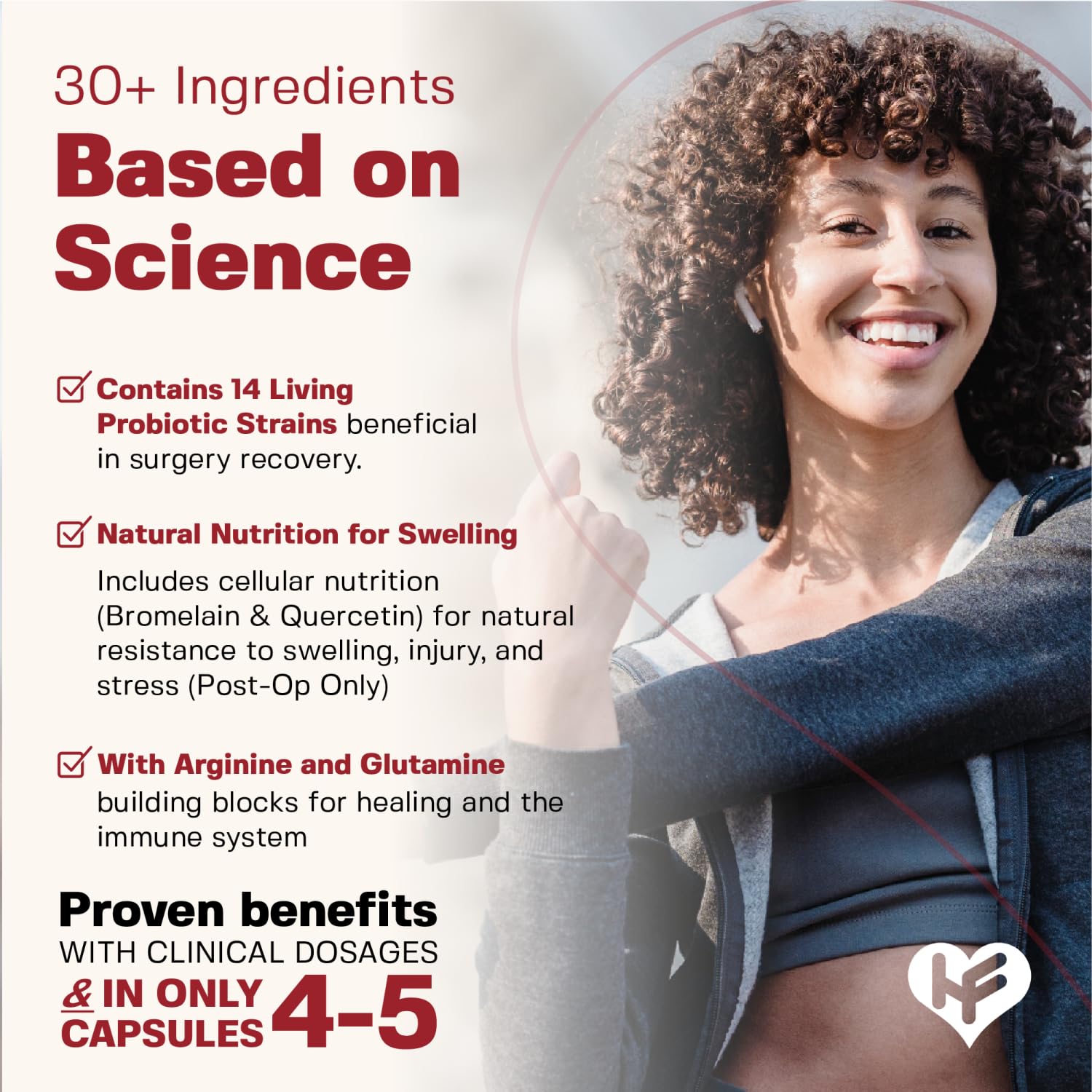HealFast dosages préopératoires facilitant l'intégration avant et après chirurgie.