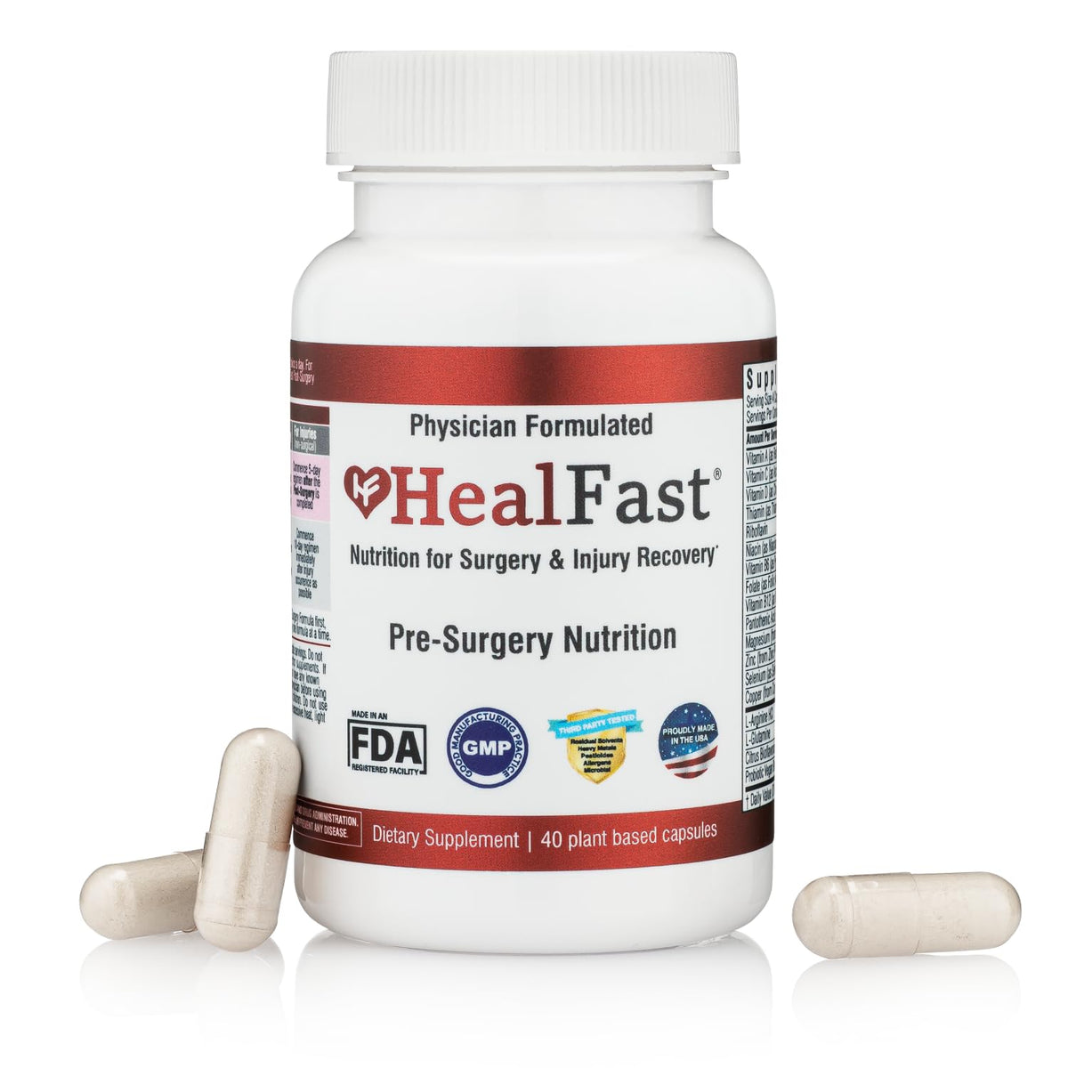 HealFast supplément préopératoire - bouteille pratique et sans goût pour faciliter la prise.
