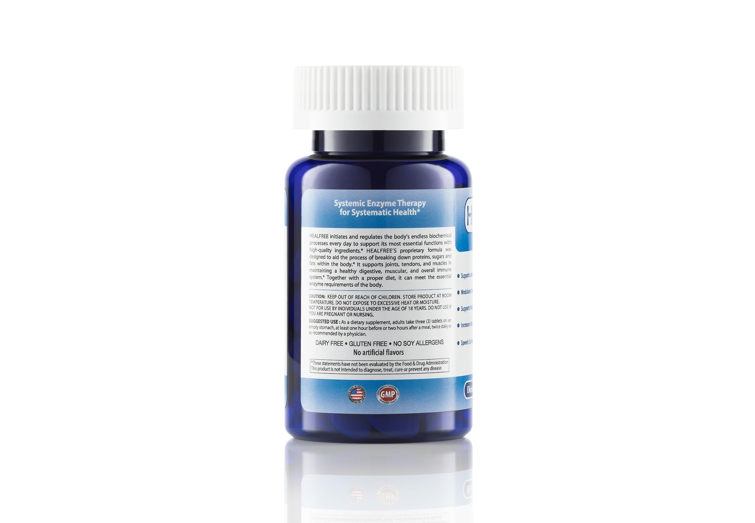 Healfree système enzymatique – gélules visibles facilitant le dosage et l'utilisation quotidienne.