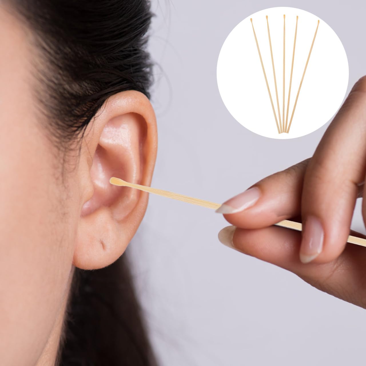 Sécurité et hygiène renforcées avec les cure-oreilles Healifty en bois.