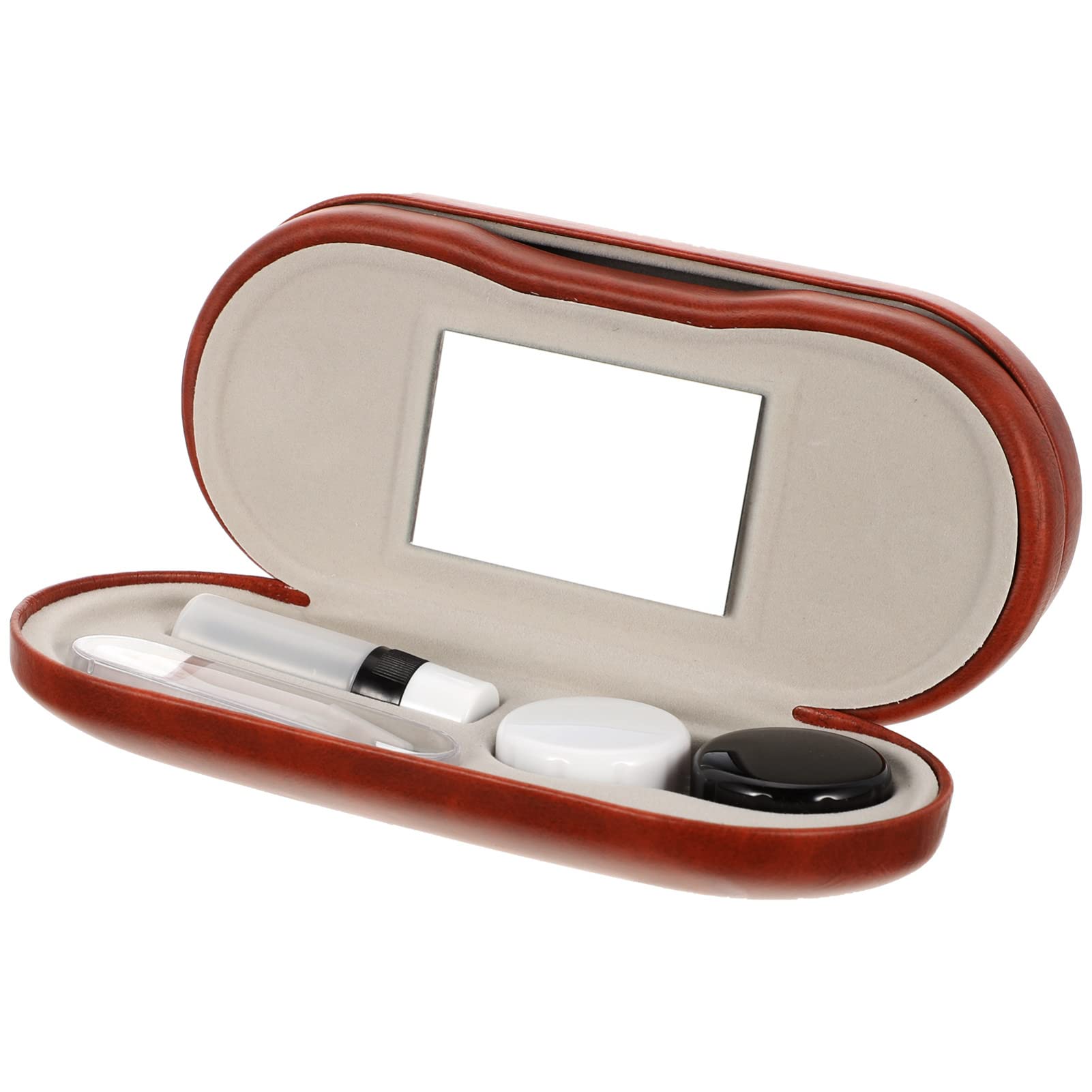 Healifty etui 2-en-1 avec miroir pour lunettes et lentilles, pratique en déplacement.