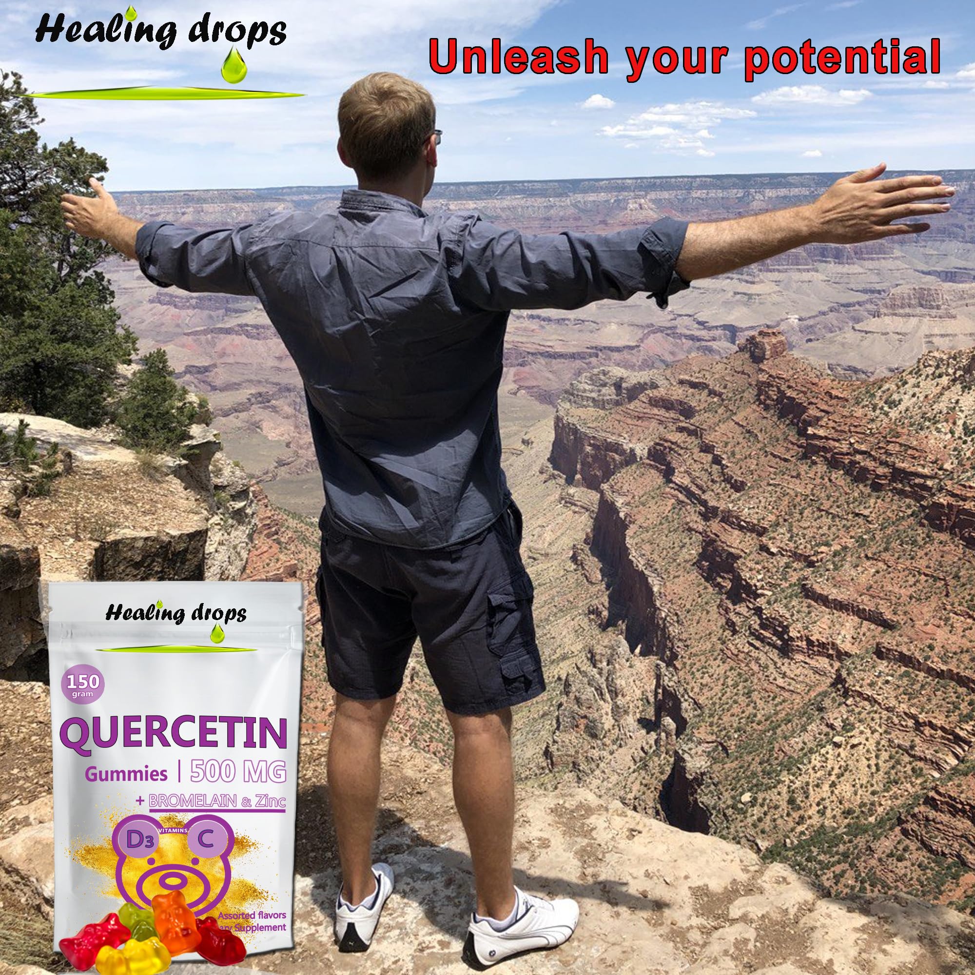 HEALING DROPS Quercétine – enfants et adultes, gommes faciles à intégrer.