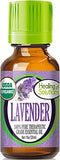 Healing Solutions huile lavande 1 oz, flacon ambré, effet apaisant.