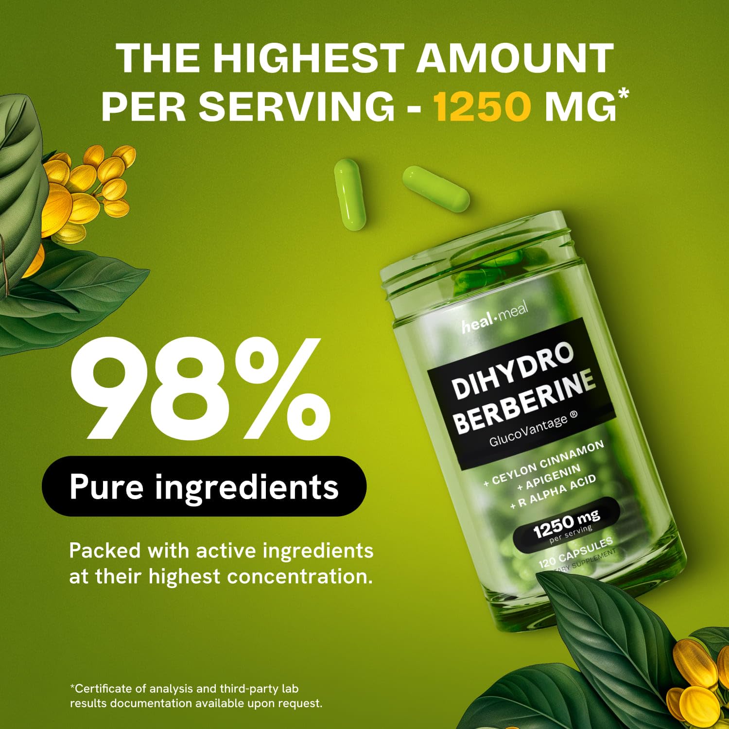 HealMeal Dihydroberberberine – boîte 2 paquets pratique pour votre routine