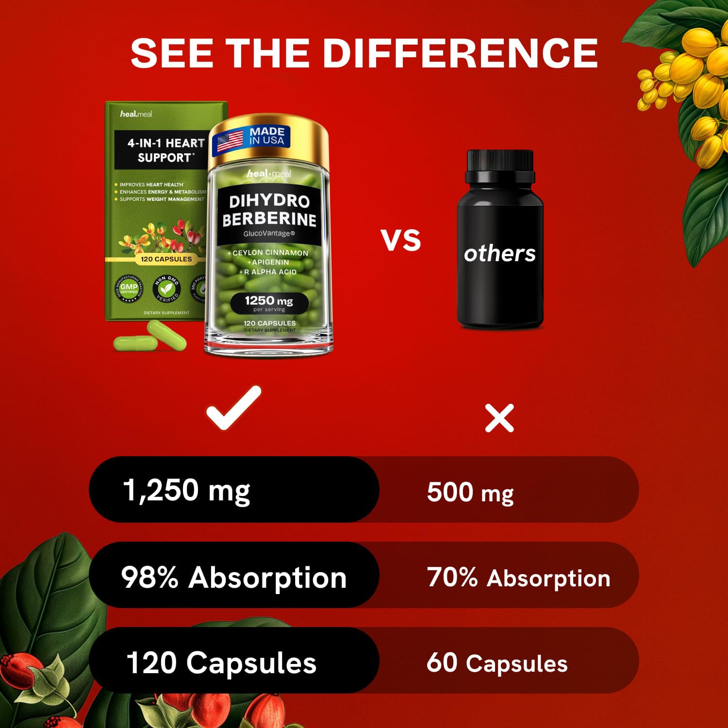 HealMeal Dihydroberberberine – gélules fines et faciles à avaler