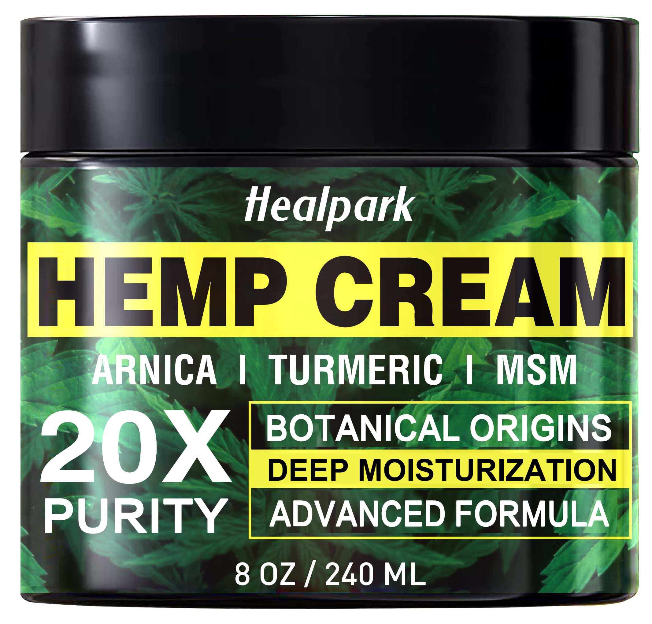 Crème Healpark au chanvre - pot prêt à l application pour usage quotidien.