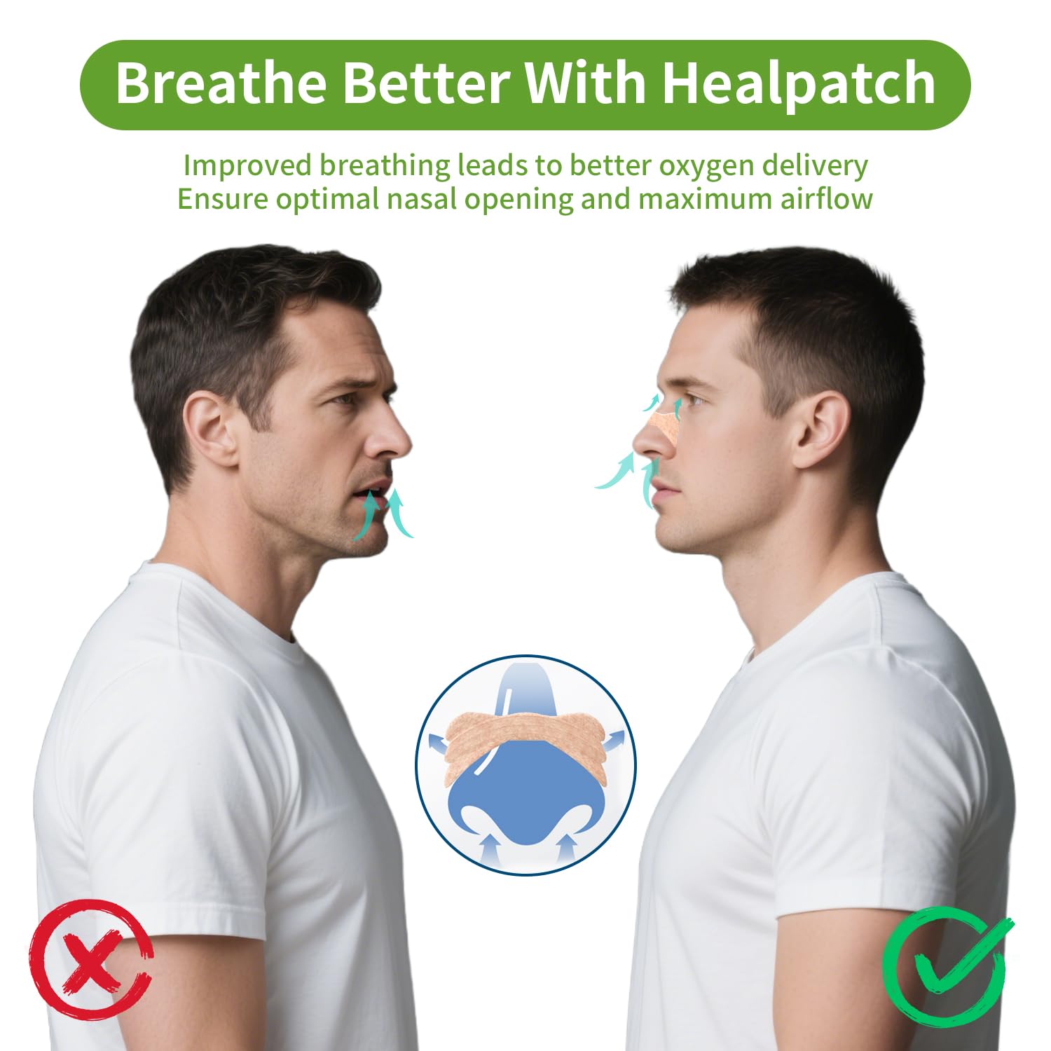 HealPatch bandes nasales – contour papillon assure une adhérence sécurisée pendant l effort.