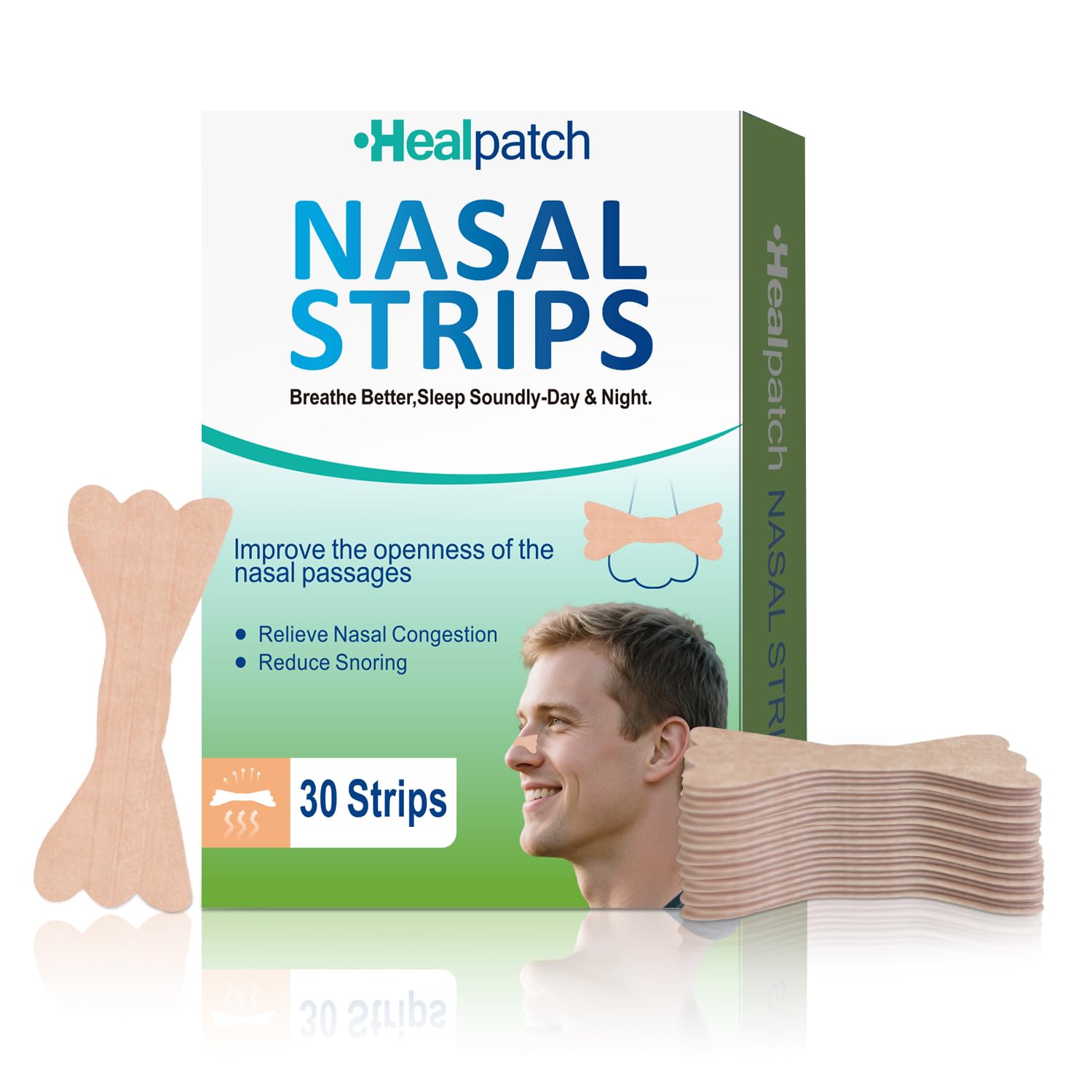 HealPatch bandes nasales – ouverture des voies nasales pour un sommeil plus calme.