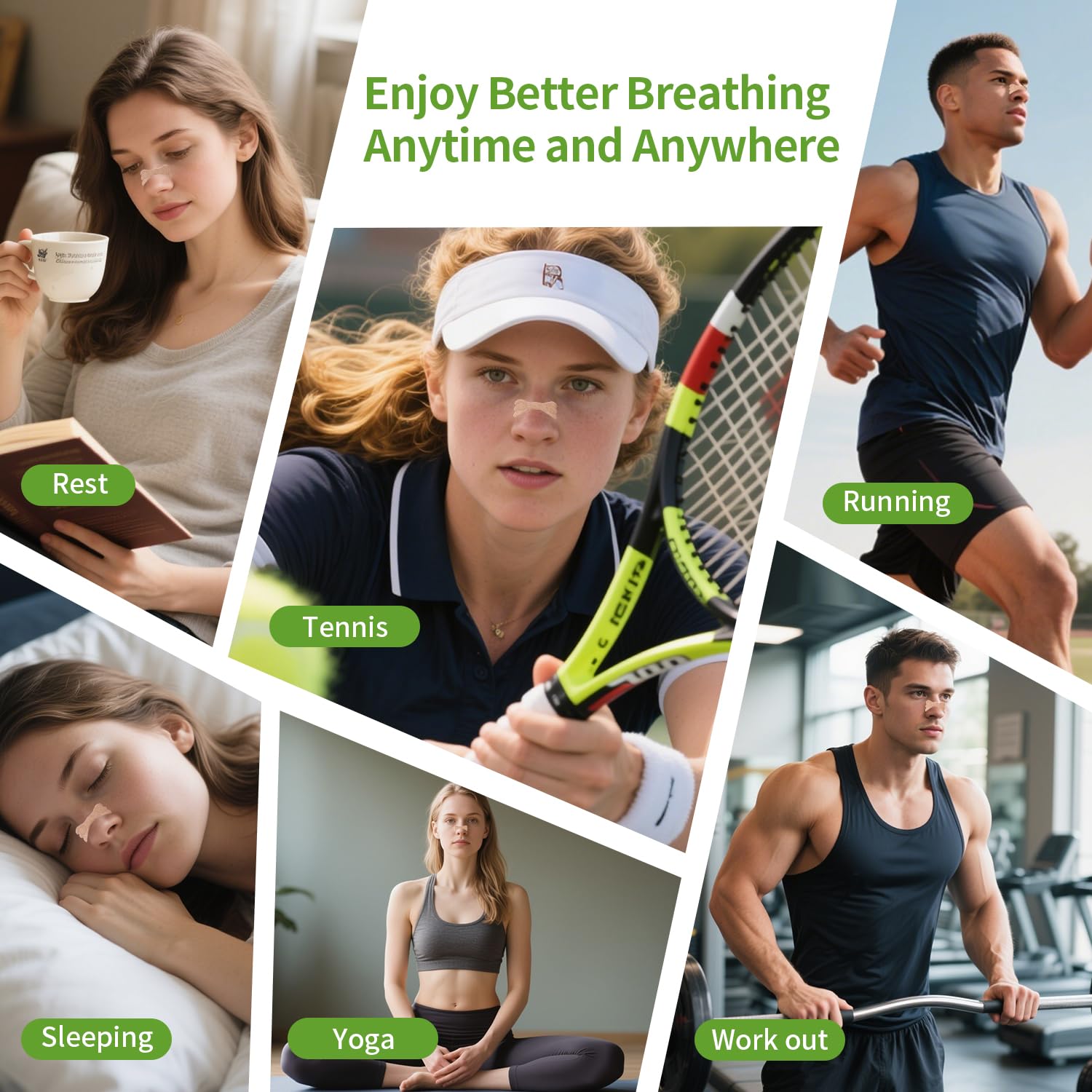 HealPatch bandes nasales – pratique en déplacement et pendant les activités sportives.