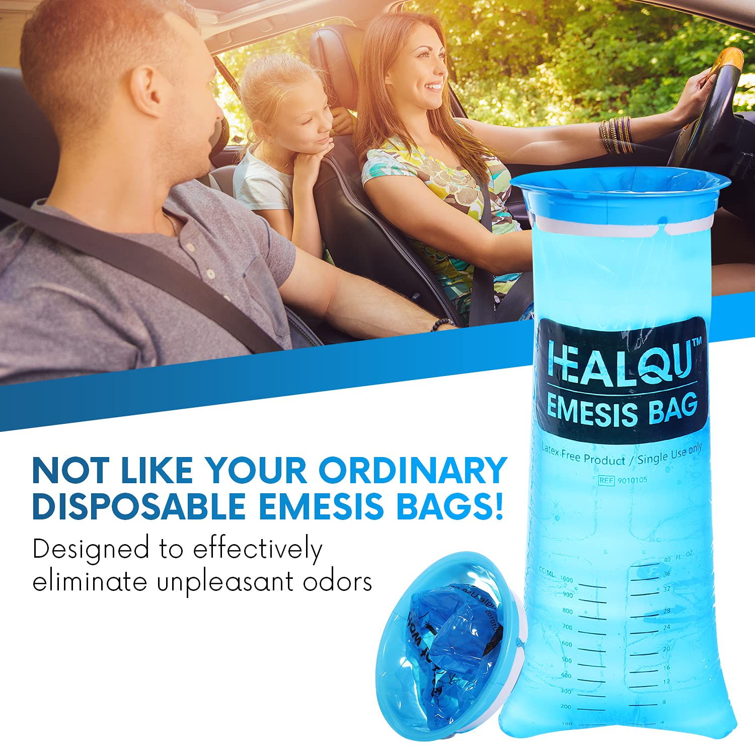 Healqu sacs vomissements – jetables et usage unique pour plus d'hygiène