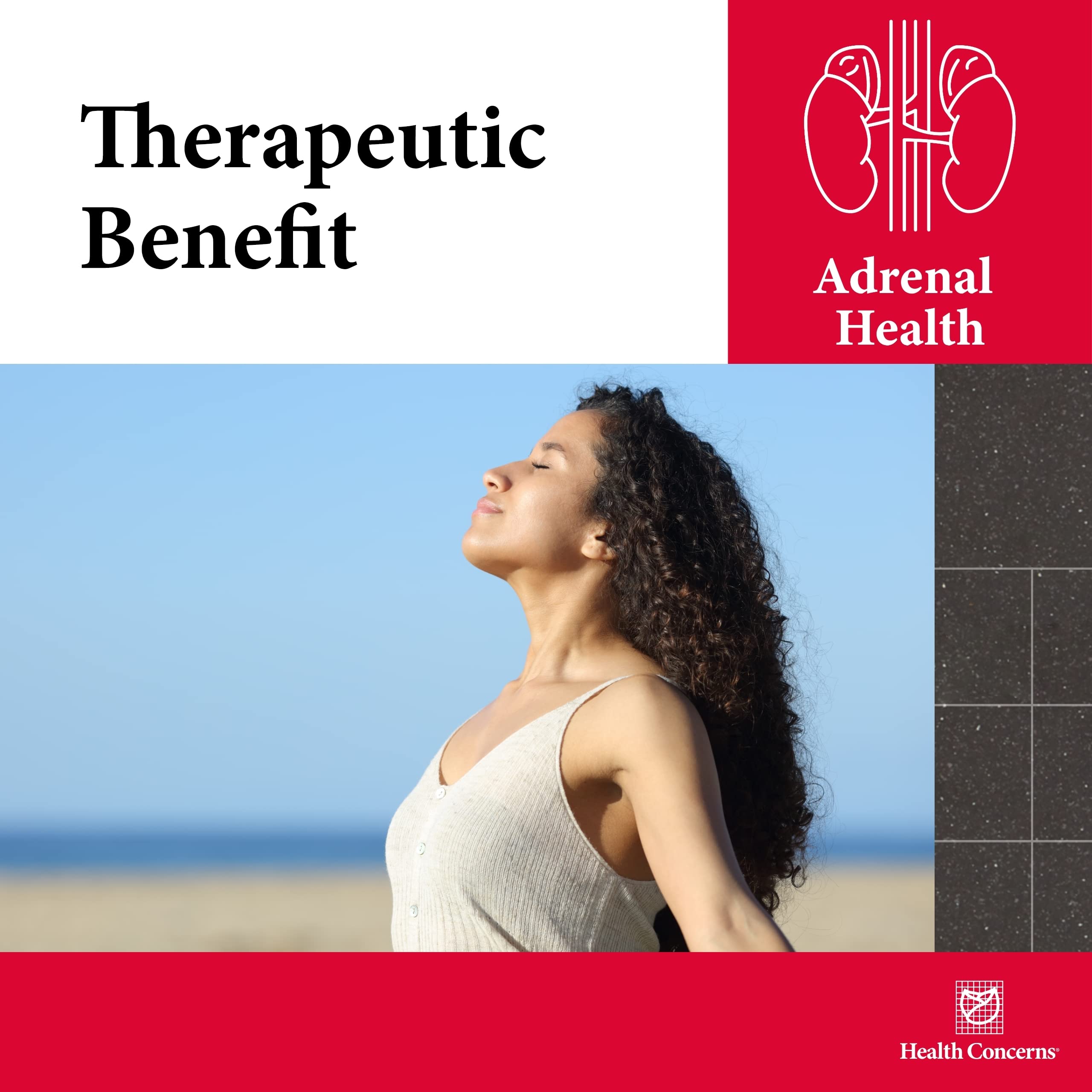 Health Concerns Adrenosen aide à mieux gérer le stress grâce à son mélange.