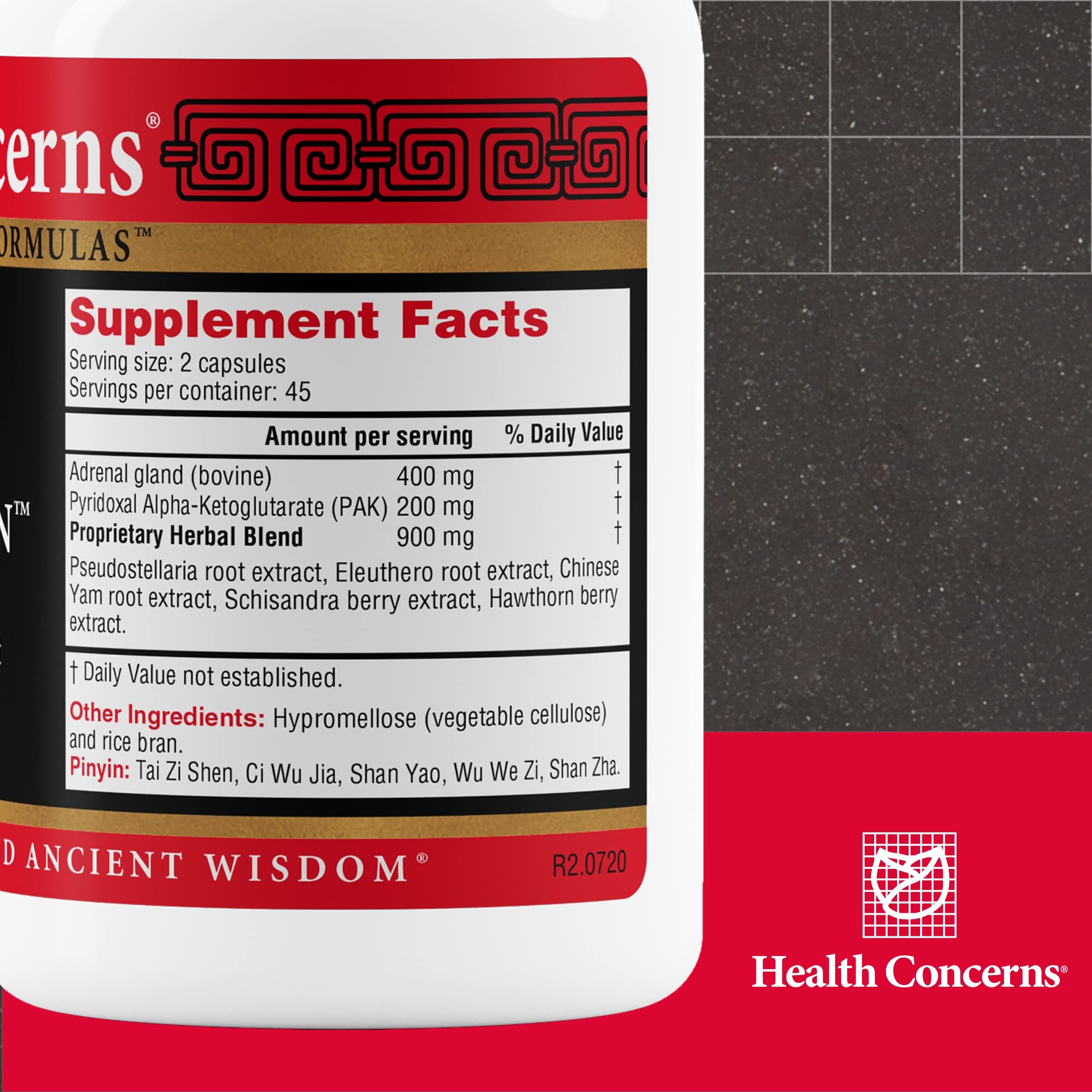 Health Concerns Adrenosen révèle le mélange d'herbes pour soutenir énergie et concentration.
