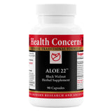 Health Concerns Aloe 22 – Bouteille de gélules, soutien digestif potentiel.