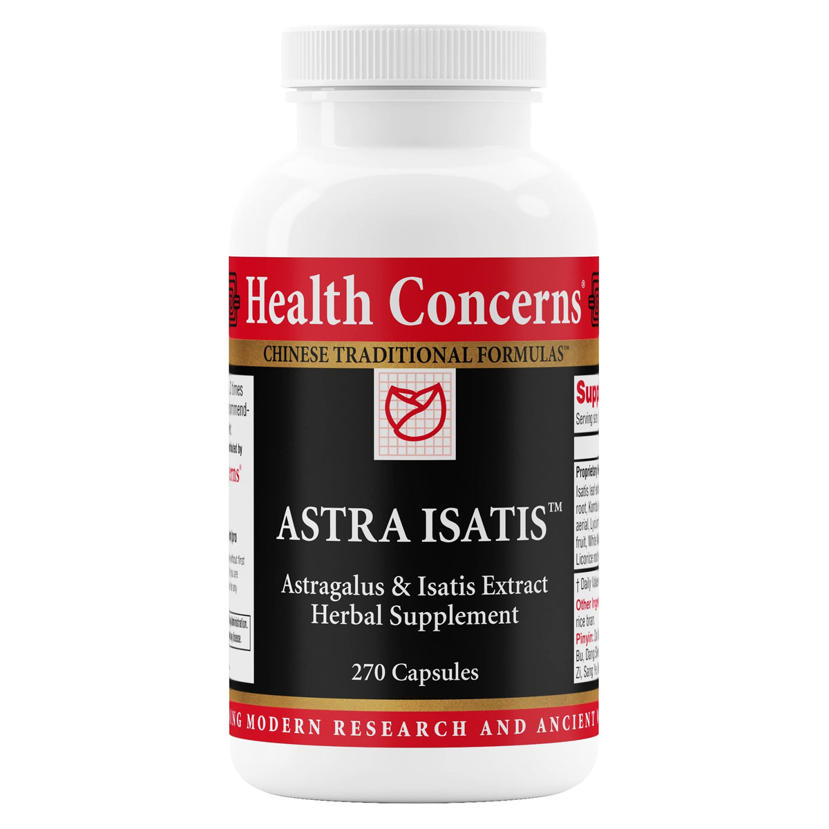 Health Concerns Astra Isatis: bouteille montrant le complément immunitaire