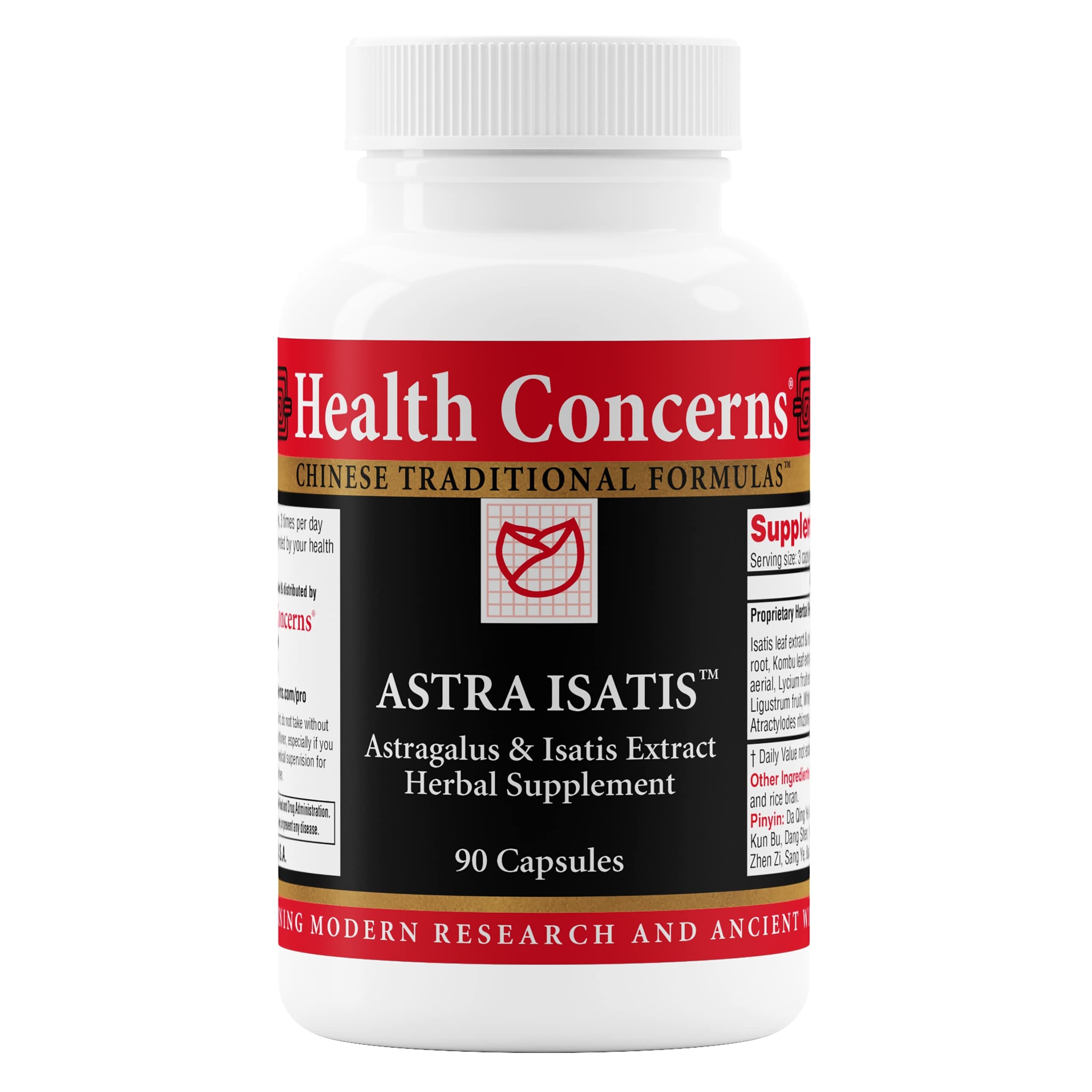 Bouteille Health Concerns Astra Isatis pour soutien immunitaire potentiel.