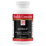 Health Concerns Astra 8: bouteille avec étiquette montrant le soutien immunitaire potentiel.
